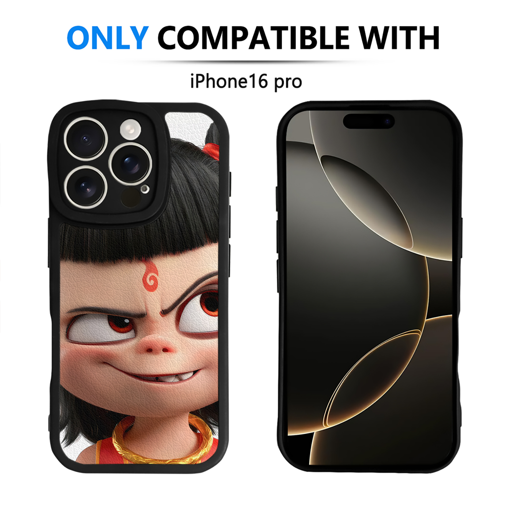 （画像用） Ne Zha 2 ナタ 魔童の大暴れ 【iPhone 16シリーズ対応】シリコンスマホケース（レザー調） 材質：シリコン